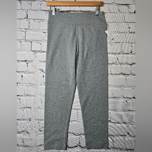 J Crew Cropped Everyday Leggings Cotton Blend Gray Heathered Knit NWT Size M